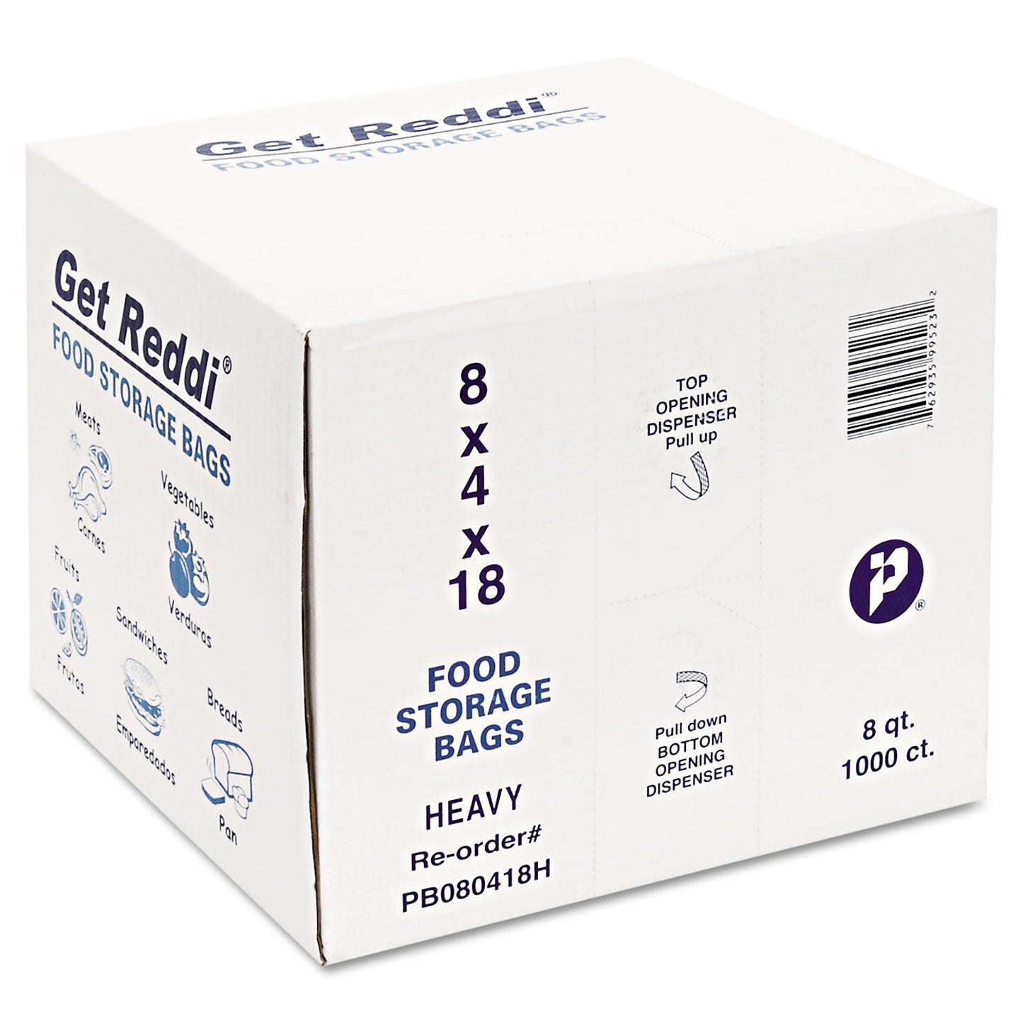 Inteplast Group Food Bags, 8 qt, 0.85 mil, 8" x 18", Clear, 1,000/Carton