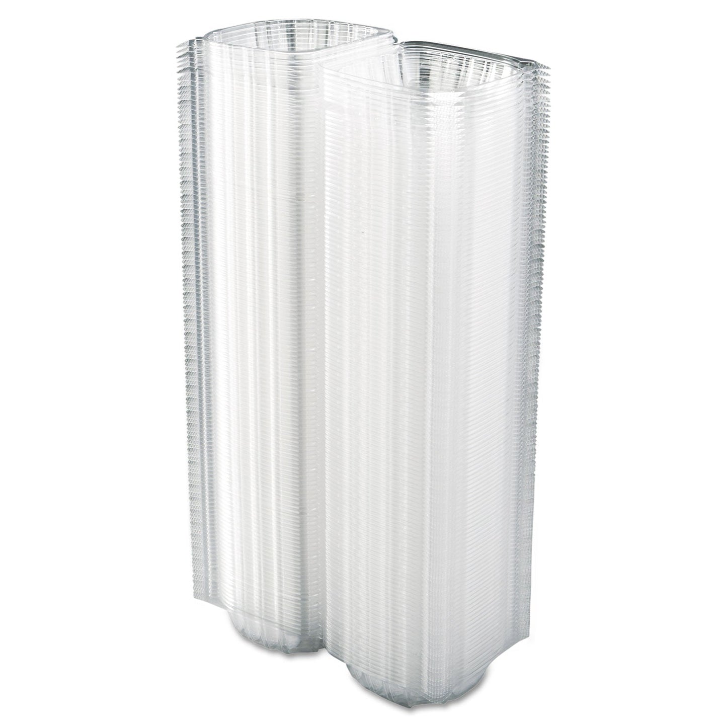 Dart ClearSeal Hinged-Lid Plastic Containers, 5.8 x 6 x 3, Clear, Plastic, 125/Pack, 4 Packs/Carton