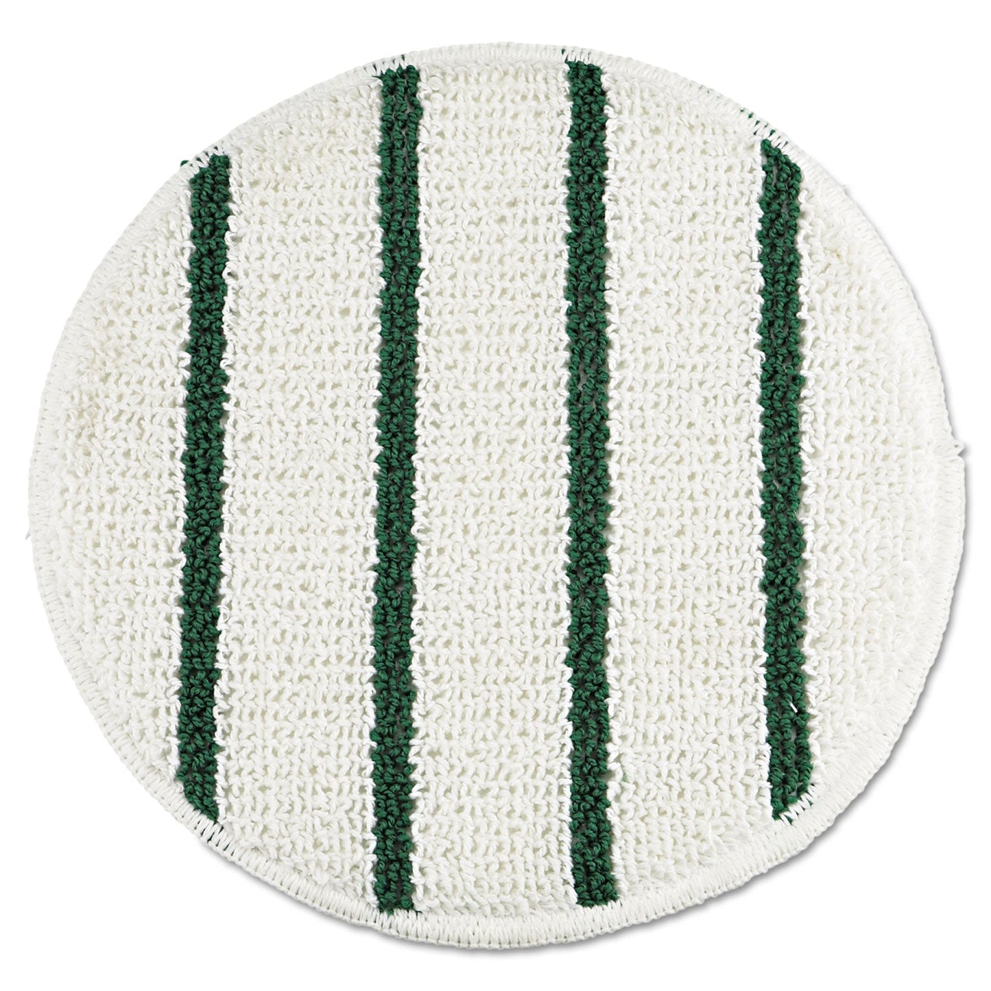 Rubbermaid Low Profile Scrub-Strip Carpet Bonnet, 19" Diameter, White/Green