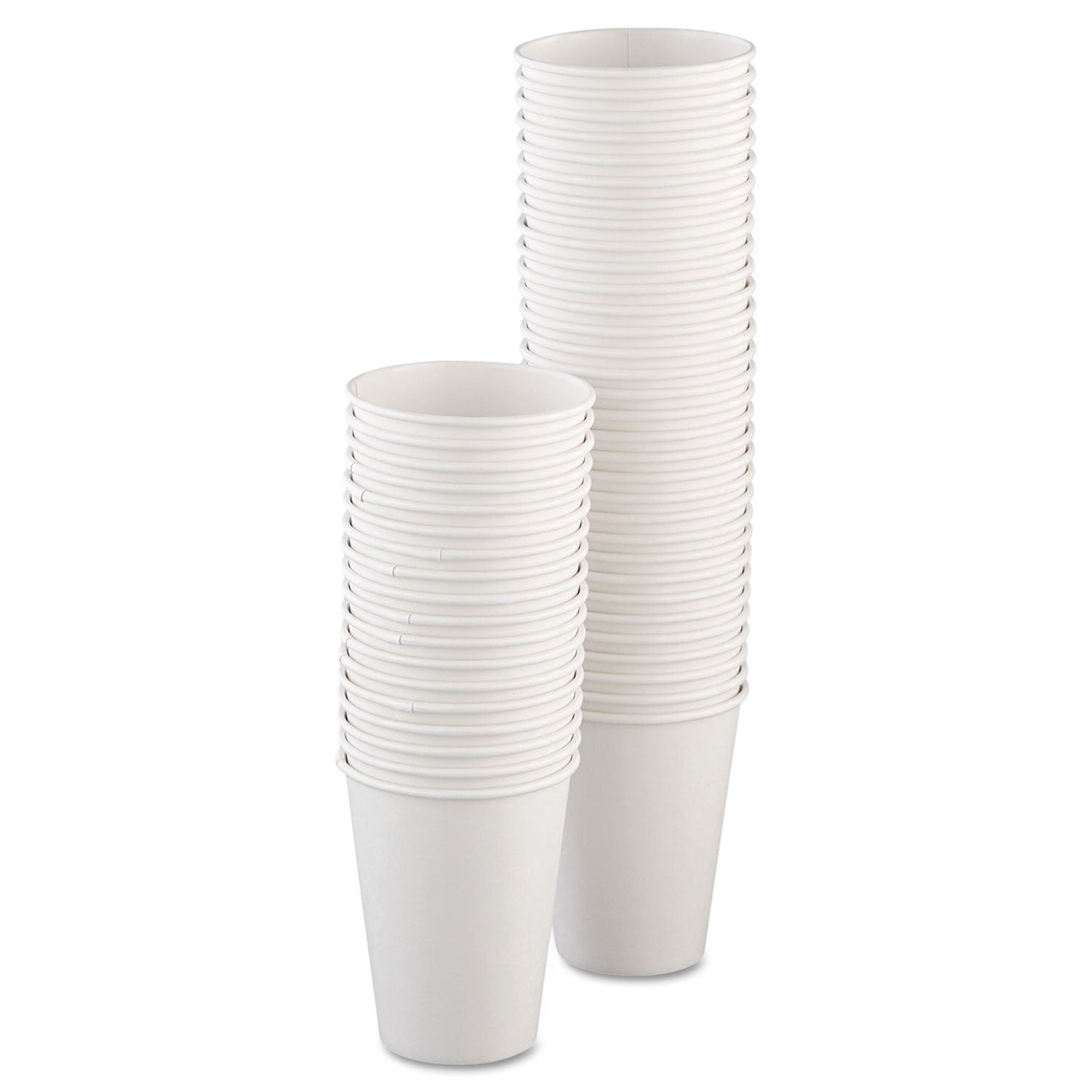 Dart Single-Sided Poly Paper Hot Cups, 12 oz, White, 50/Bag, 20 Bags/Carton