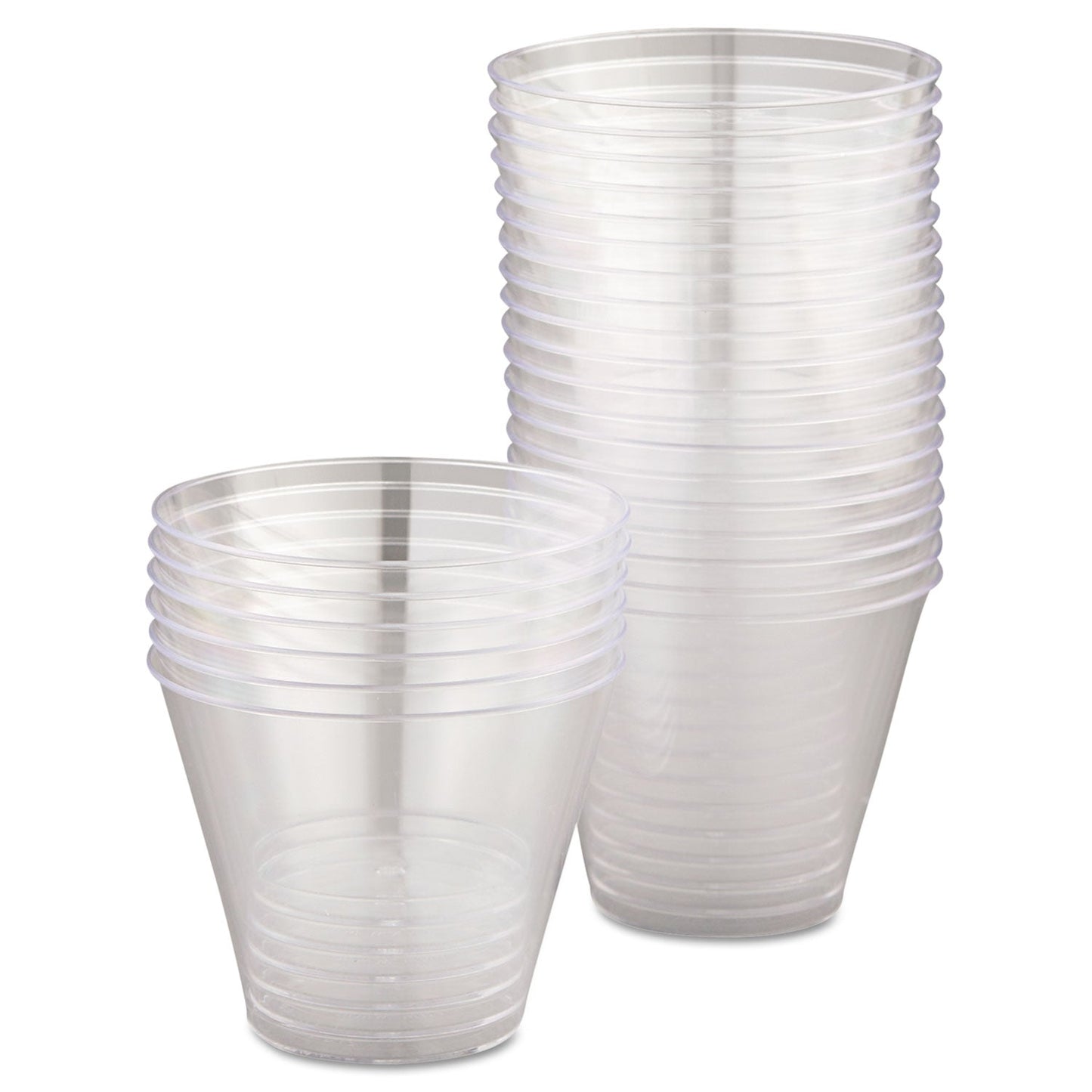 WNA Comet Smooth Wall Tumblers, 9 oz, Clear, Squat, 25/Pack, 20 Packs/Carton