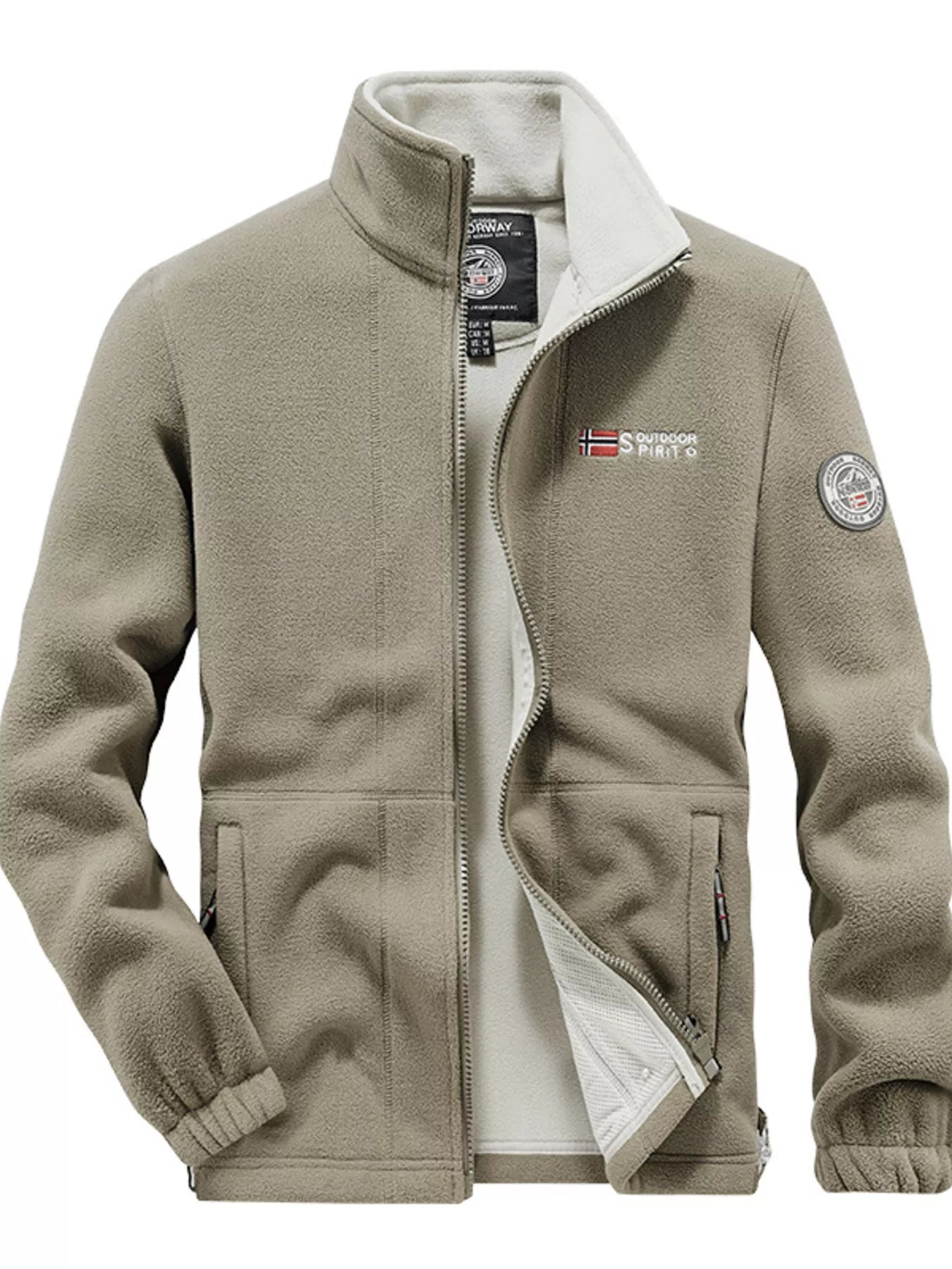 Men's Full Size Zip Up Fleece Jacket Plus Size