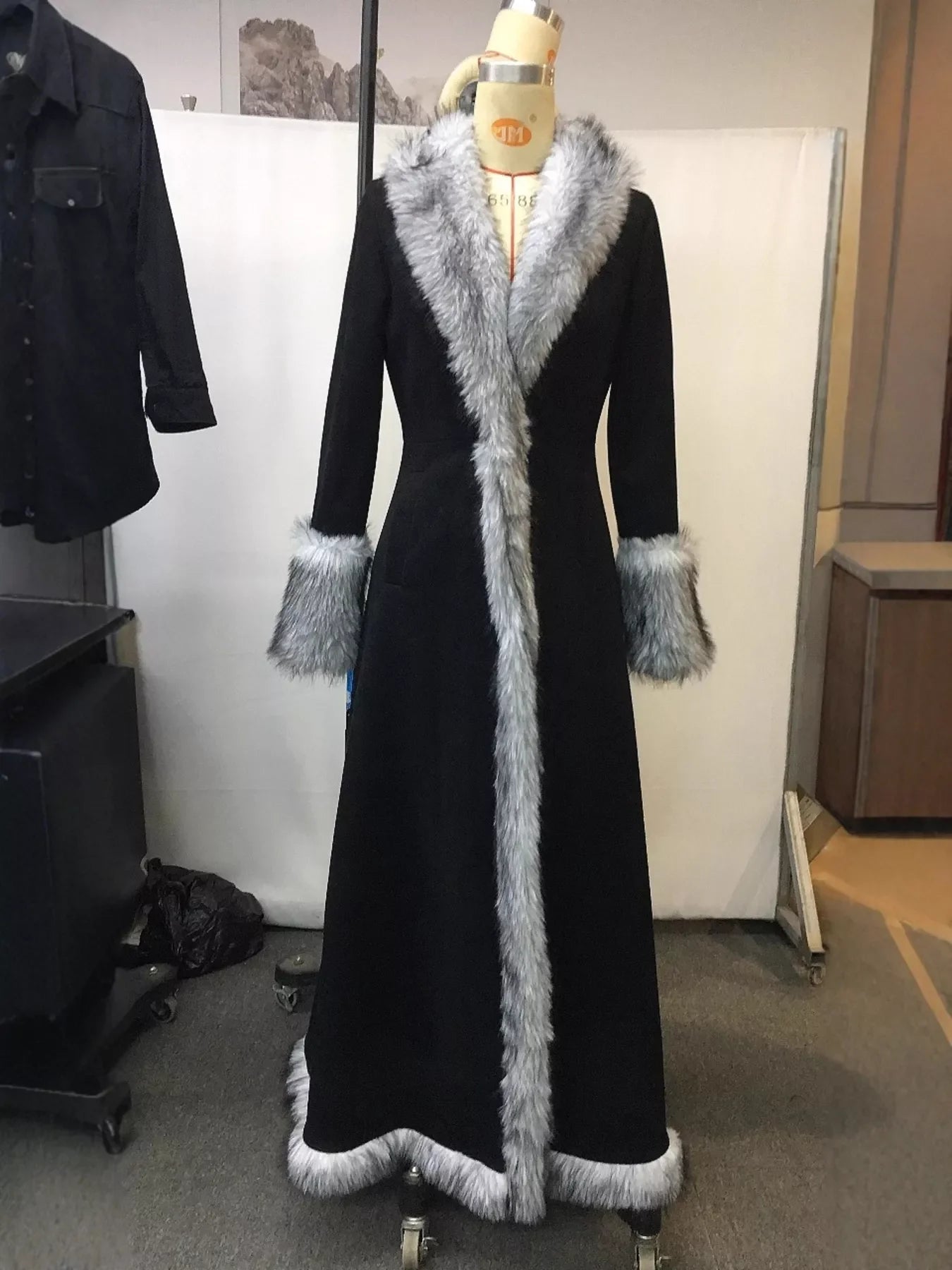 Full Size Faux Fur Trimmed Outerwear Plus Size