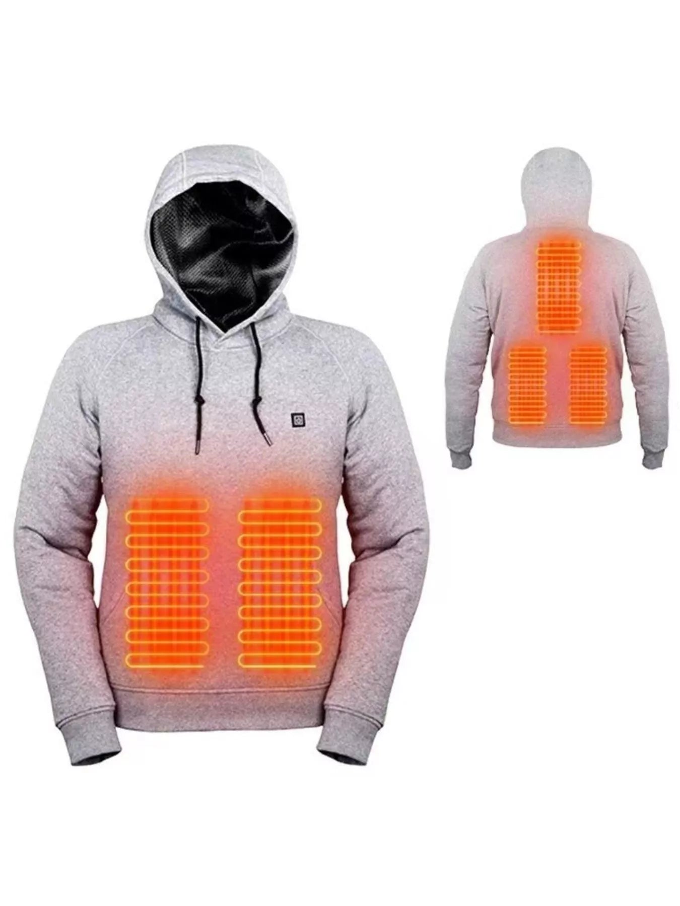 Men's Full Size Drawstring Long Sleeve Heated Hoodie Plus Size