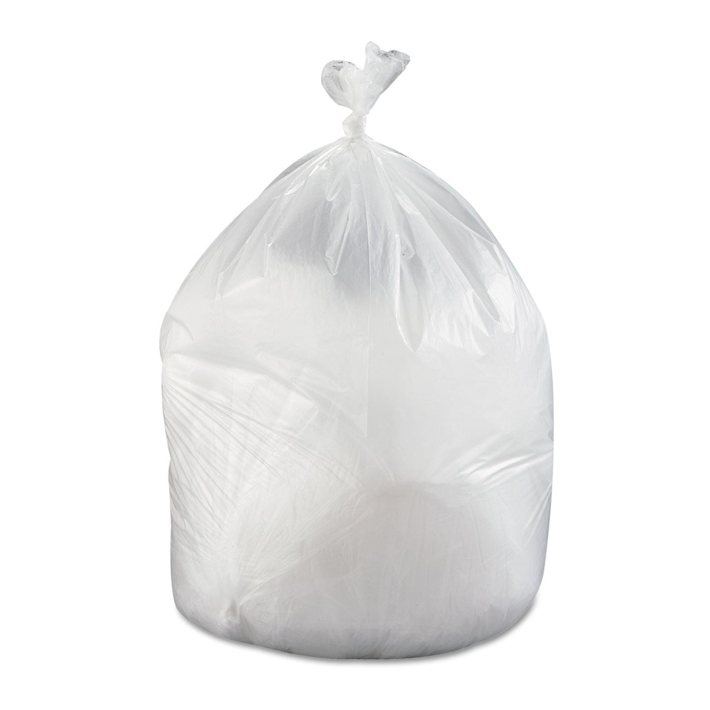 Inteplast Group High-Density Commercial Can Liners Value Pack, 60 gal, 19 microns, 38" x 58", Clear, 150/Carton