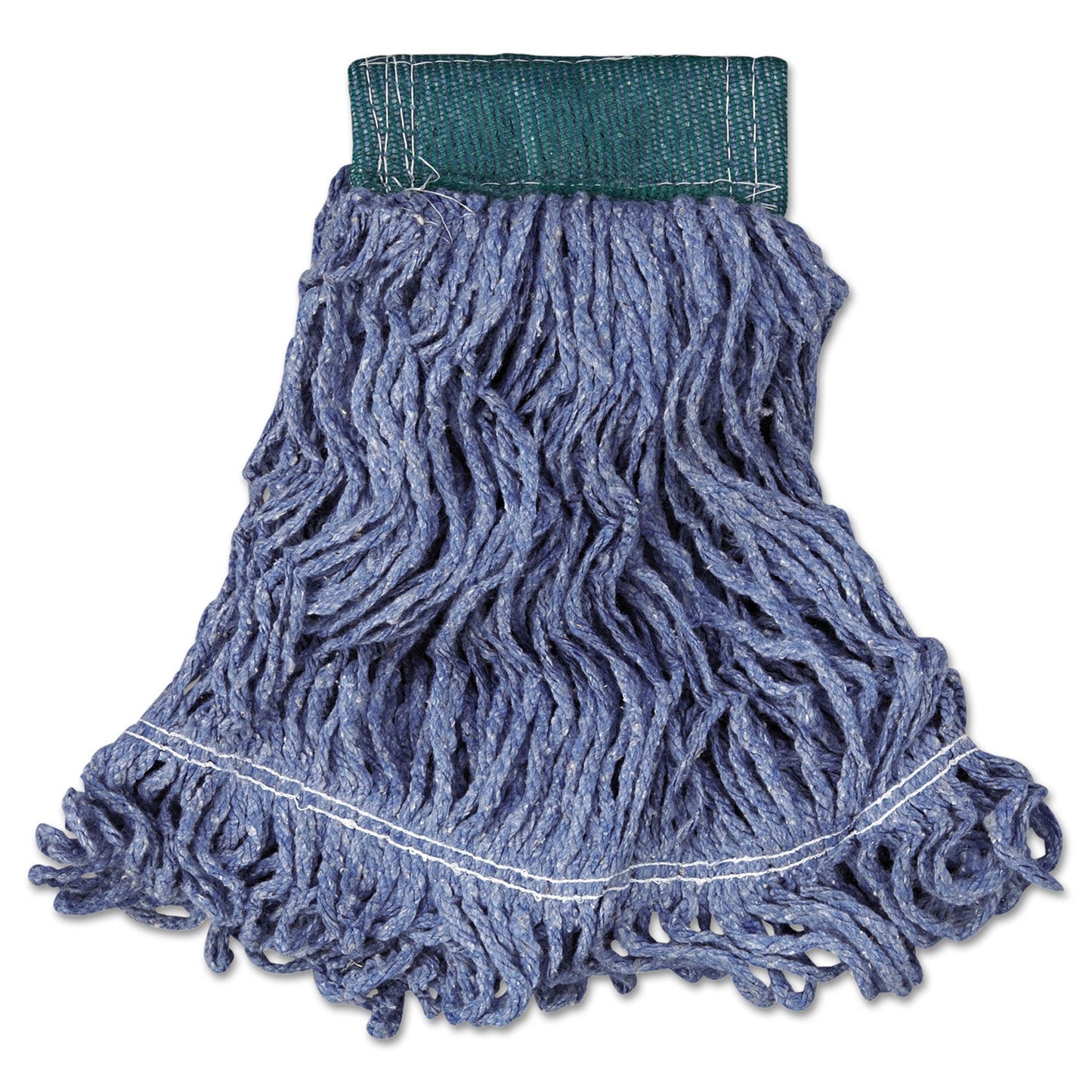 Rubbermaid Super Stitch Blend Mop Head, Medium, Cotton/Synthetic, Blue, 6/Carton
