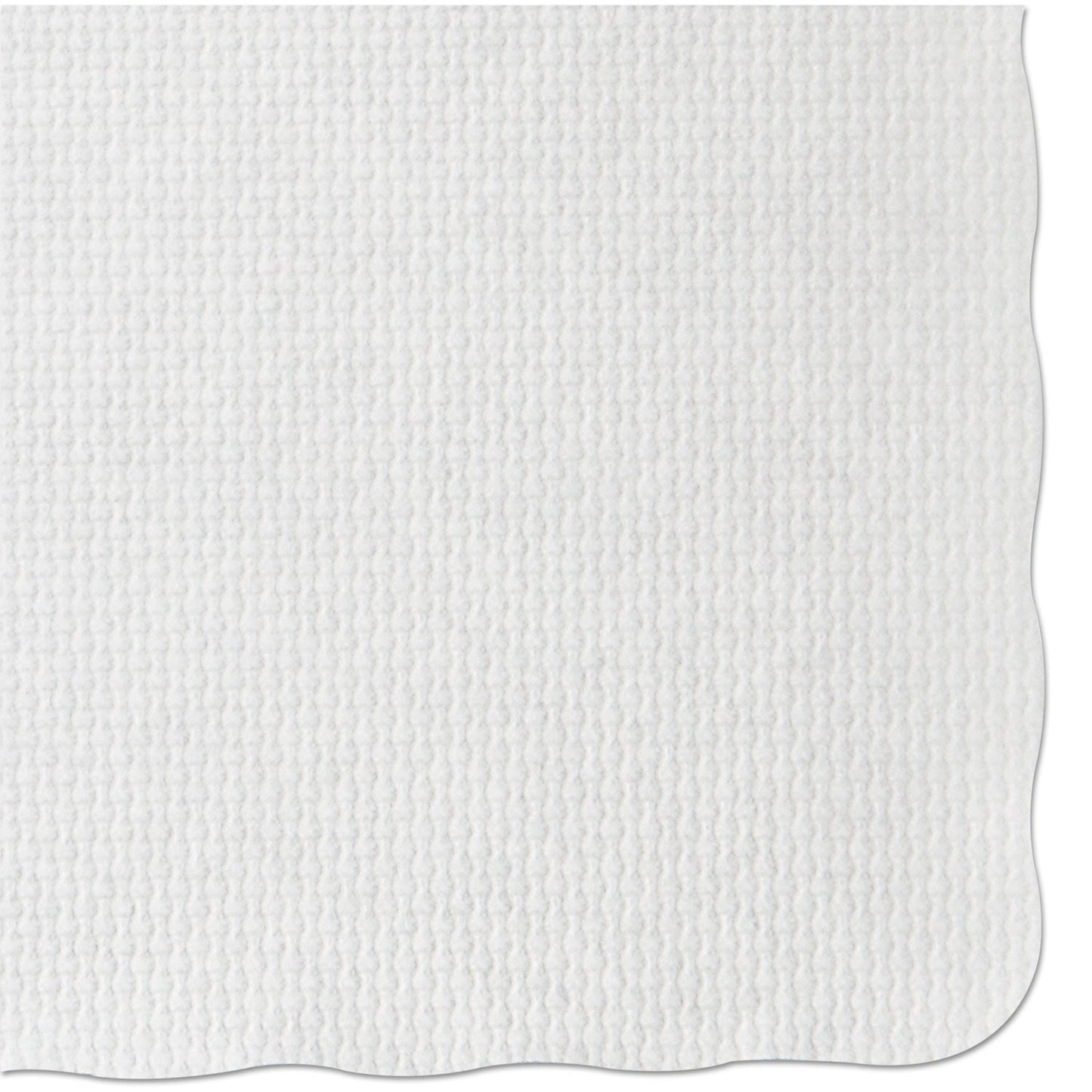 Hoffmaster Knurl Embossed Scalloped Edge Placemats, 9.5 x 13.5, White, 1,000/Carton