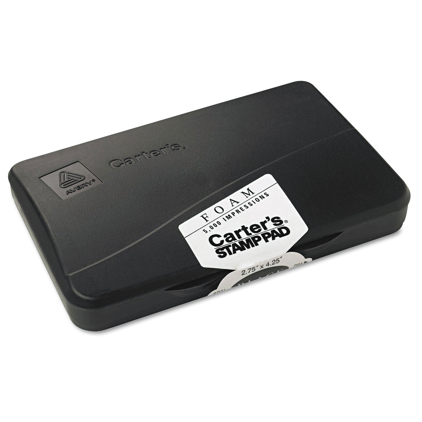 Carter's Pre-Inked Foam Stamp Pad, 4.25" x 2.75", Black
