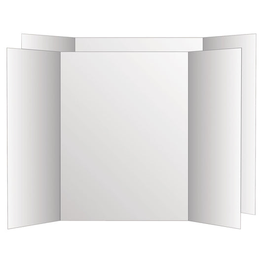 Eco Brites Two Cool Tri-Fold Poster Board, 36 x 48, White/White, 6/Carton
