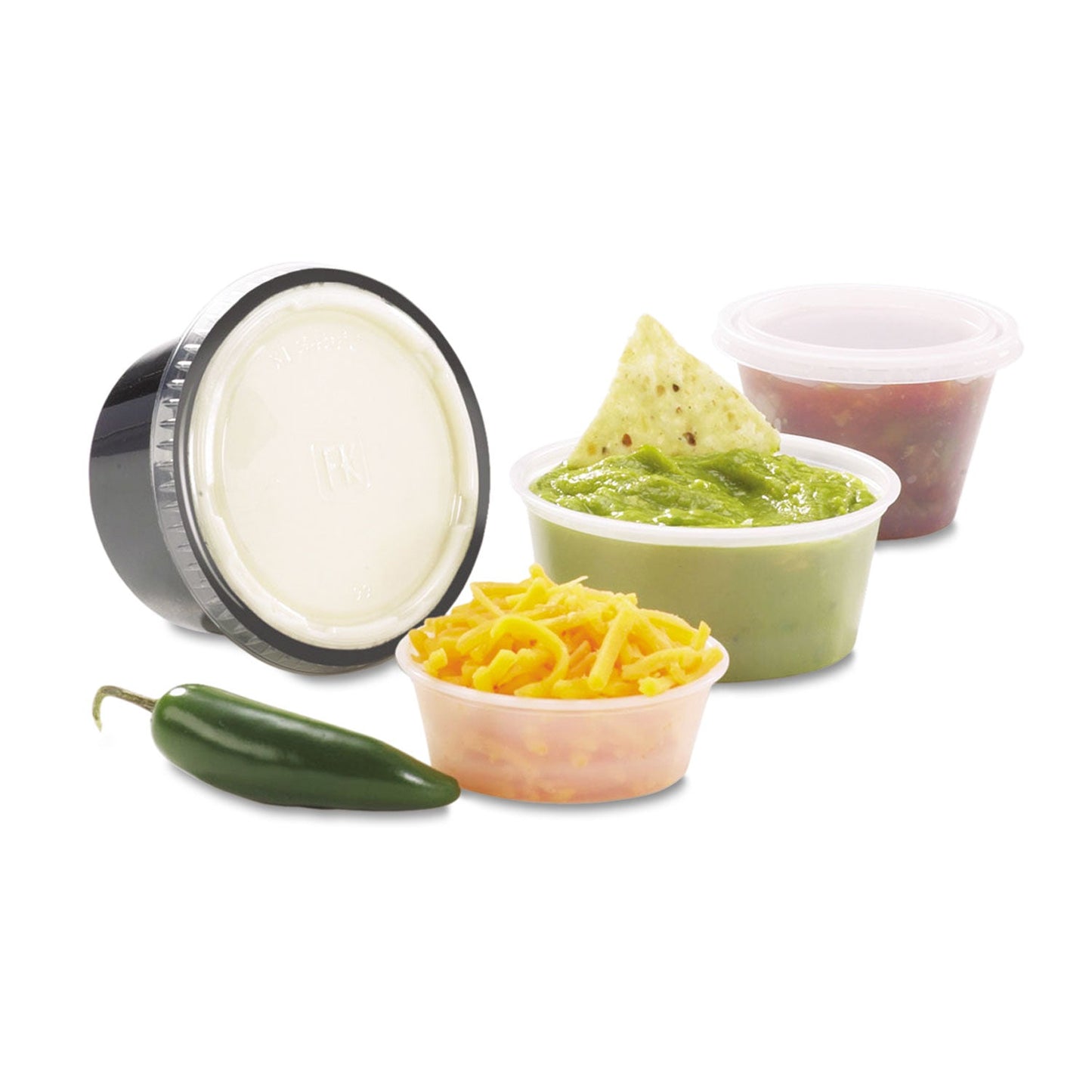 Fabri-Kal Portion Cups, 2 oz, Clear, 250 Sleeves, 10 Sleeves/Carton