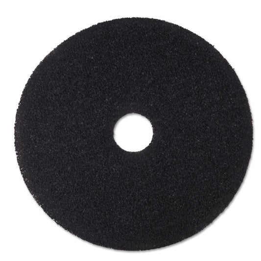 3M Low-Speed Stripper Floor Pad 7200, 19" Diameter, Black, 5/Carton