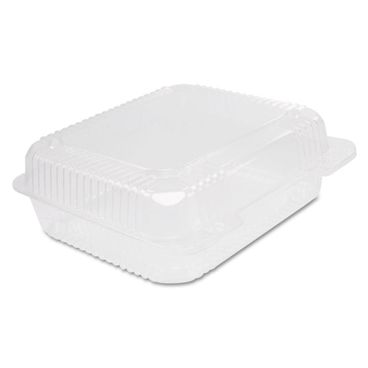 Dart StayLock Clear Hinged Lid Containers, 7.8 x 8.3 x 3, Clear, Plastic, 125/Bag, 2 Bags/Carton