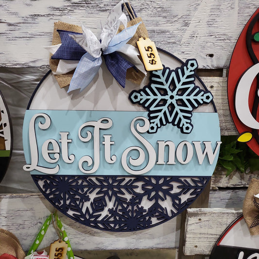 Finished - Let It Snow Door Hanger