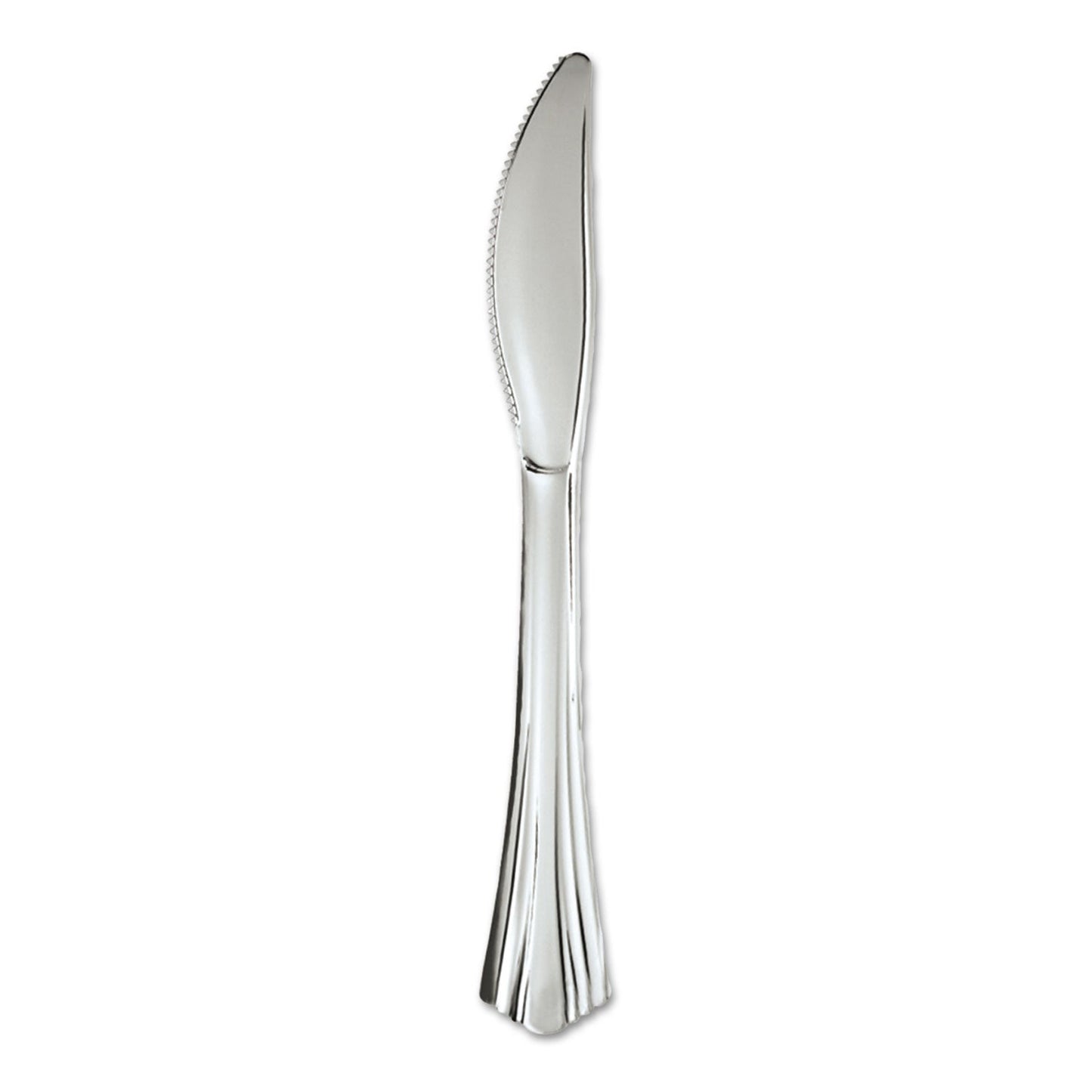 WNA Heavyweight Plastic Knives, Silver, 7 1/2", Reflections Design, 600/Carton