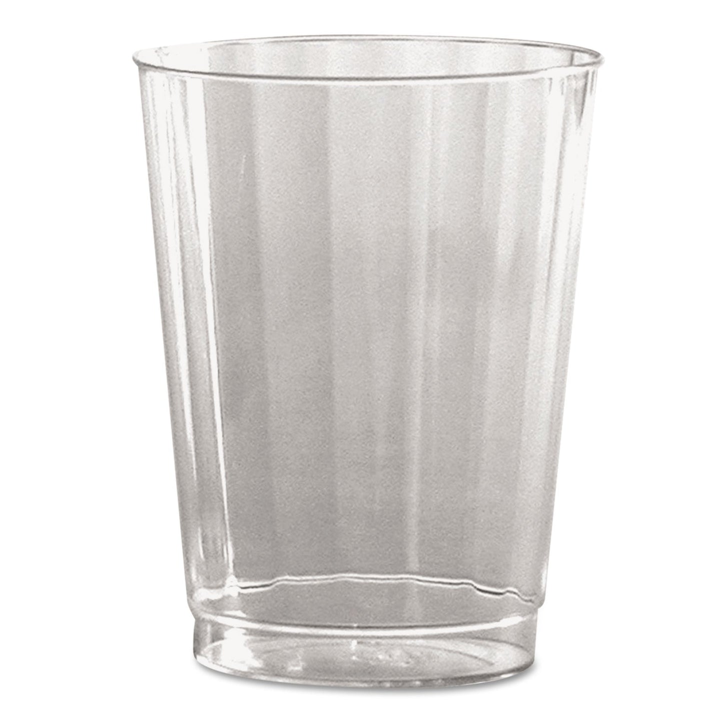WNA Classic Crystal Plastic Tumblers, 10 oz, Clear, Fluted, Tall, 20/Pack, 12 Packs/Carton
