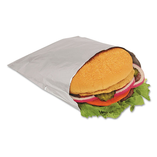 Bagcraft Foil Single-Serve Bags, 6" x 6.5", Silver, 1,000/Carton