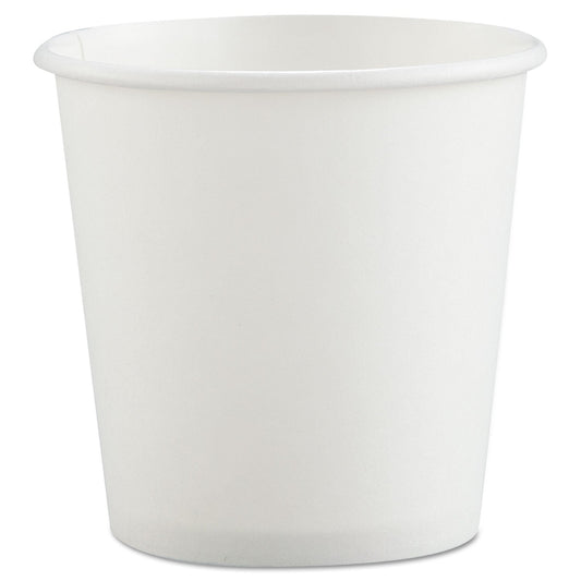 Dart Polycoated Hot Paper Cups, 4 oz, White, 50 Bag, 20 Bags/Carton