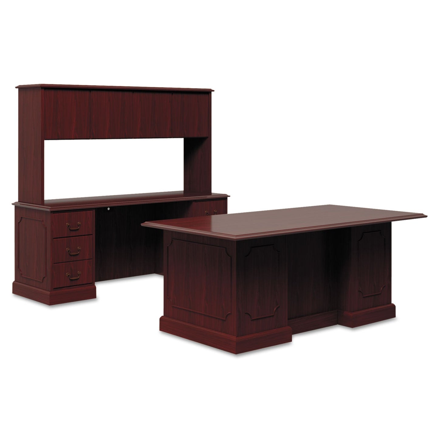 HON 94000 Series Stack-On Storage Hutch with 4 Doors, 70w x 16.13d x 37h, Mahogany