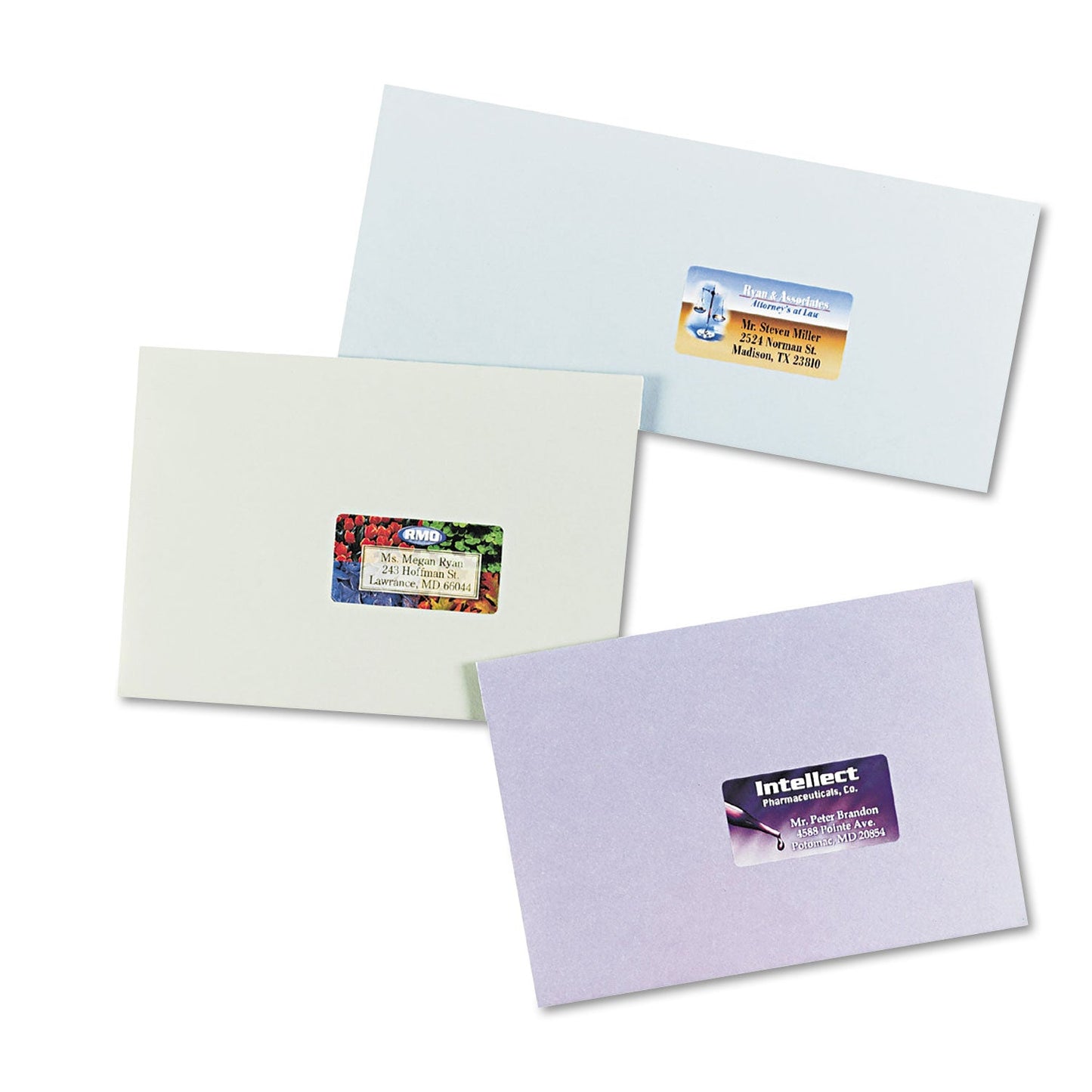 Avery Vibrant Laser Color-Print Labels w/ Sure Feed, 1.25 x 2.38, White, 450/Pack