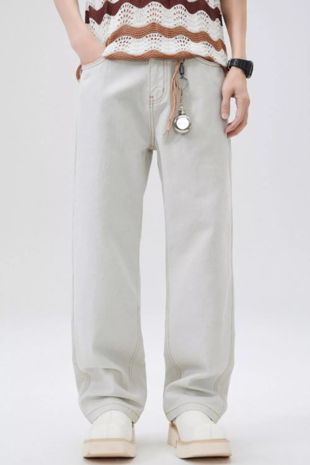 Men's Full Size Light Wash Relaxed Fit Jeans Plus Size