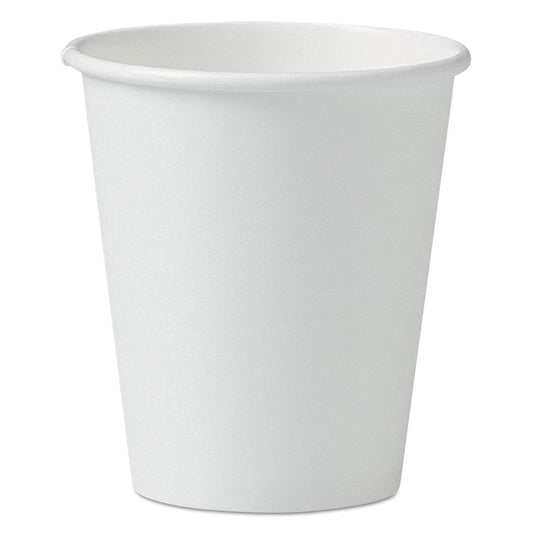 Dart Single-Sided Poly Paper Hot Cups, 6 oz, White, 50/Pack, 20 Packs/Carton