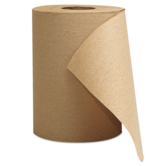 GEN Hardwound Roll Towels, 1-Ply, 8" x 300 ft, Brown, 12 Rolls/Carton