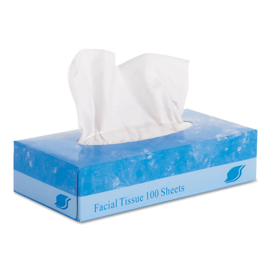 GEN Facial Tissue,  2-Ply, White, Flat Box, 100 Sheets/Box, 30 Boxes/Carton