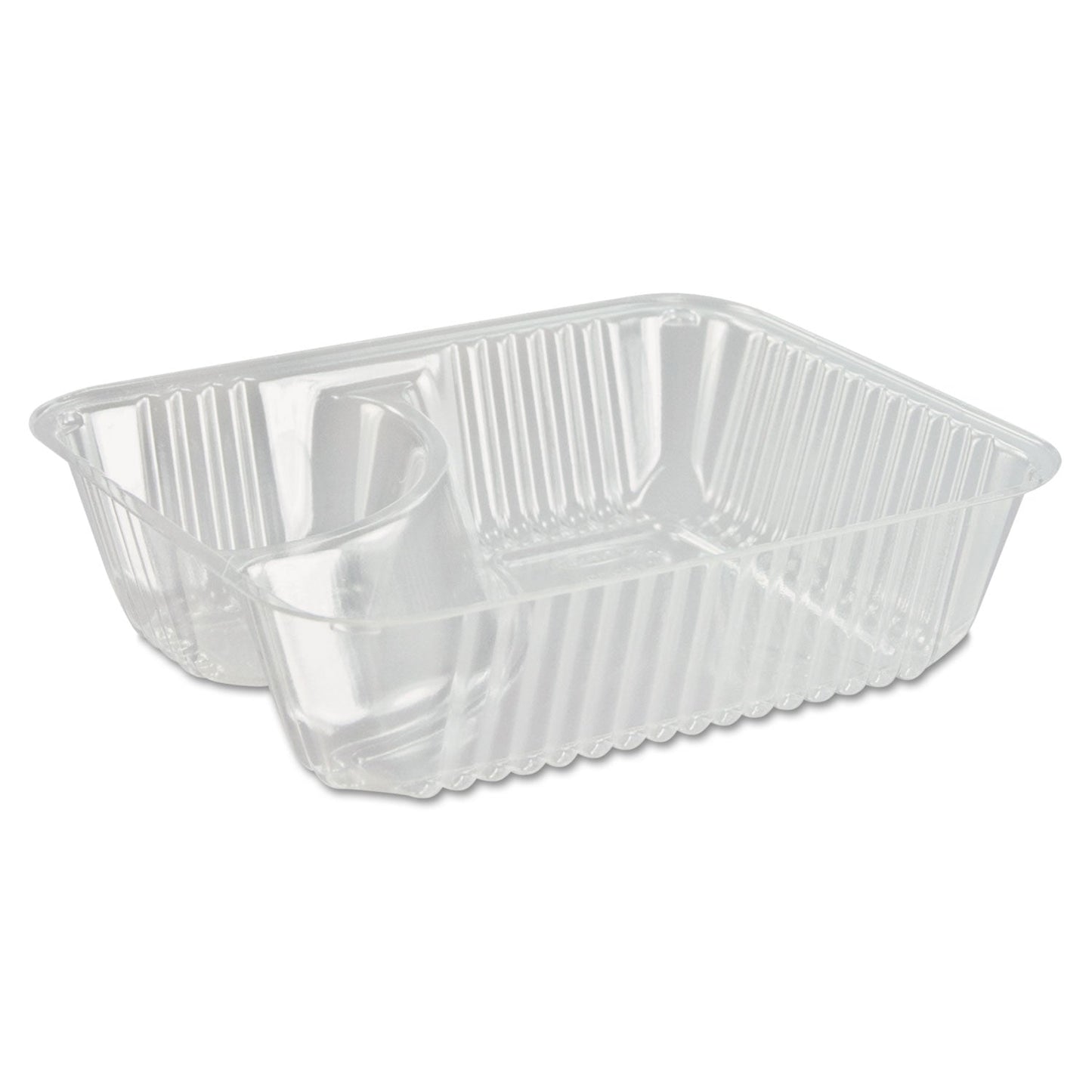 Dart ClearPac Small Nacho Tray, 2-Compartments, 5 x 6 x 1.5, Clear, Plastic, 125/Bag, 2 Bags/Carton
