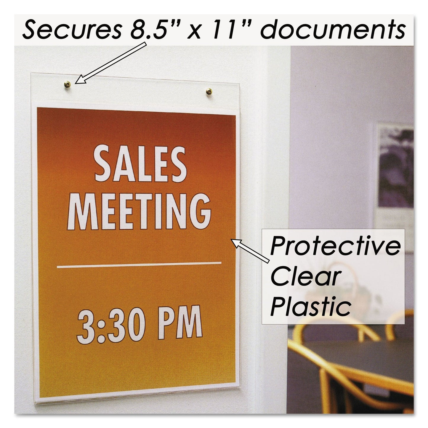 NuDell Clear Plastic Sign Holder, Wall Mount, 8.5 x 11