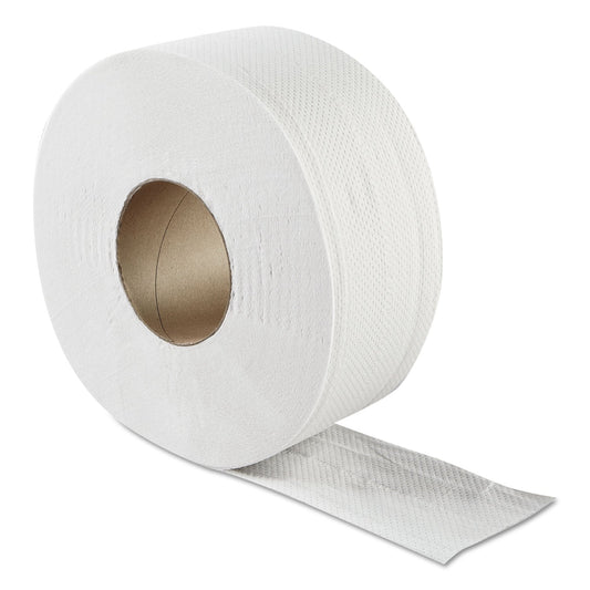 GEN JRT Jumbo Bath Tissue, Septic Safe, 2-Ply, White, 3.3" x 500 ft, 12/Carton
