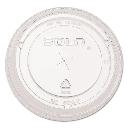 Dart PETE Flat Straw-Slot Cold Cup Lids, Fits 16 oz to 24 oz, Clear, 100/Pack, 10 Packs/Carton