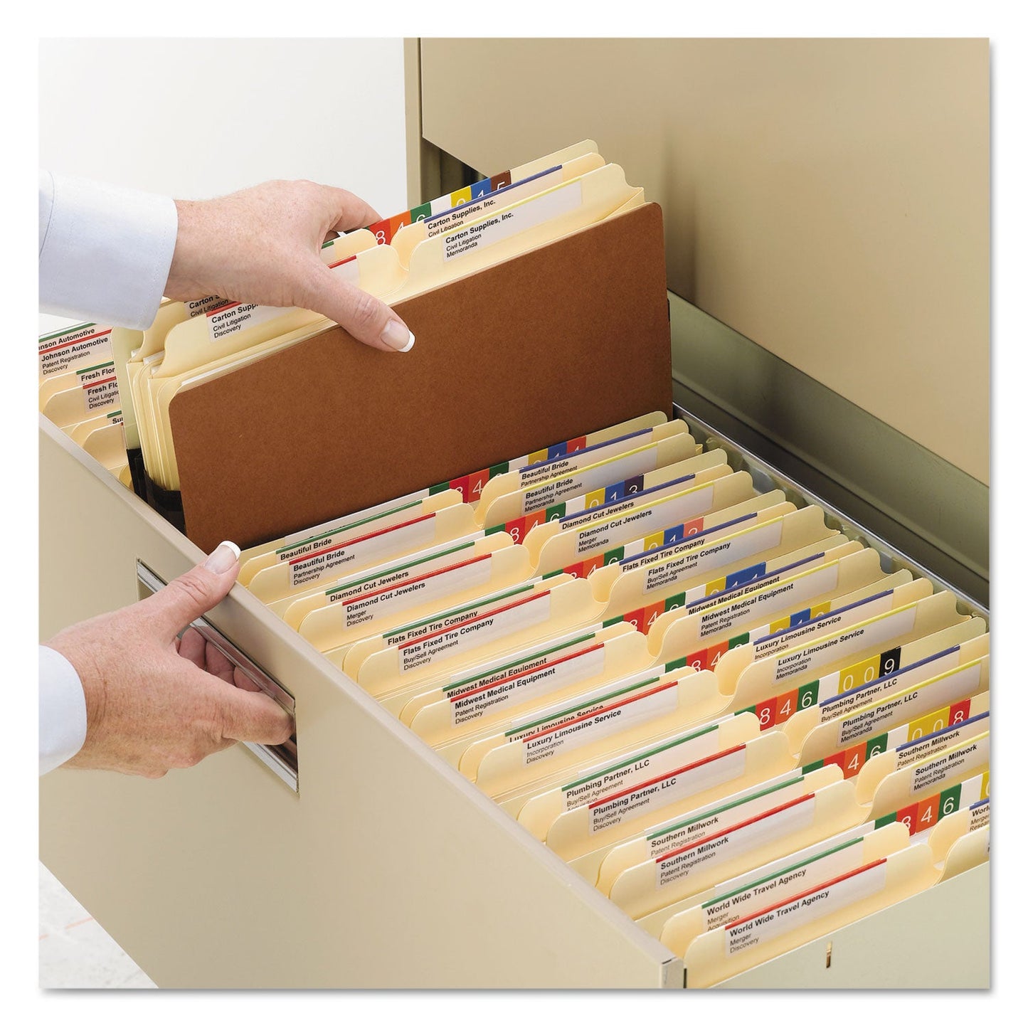 Smead Redrope Drop Front File Pockets, 1.75" Expansion, Letter Size, Redrope, 50/Box