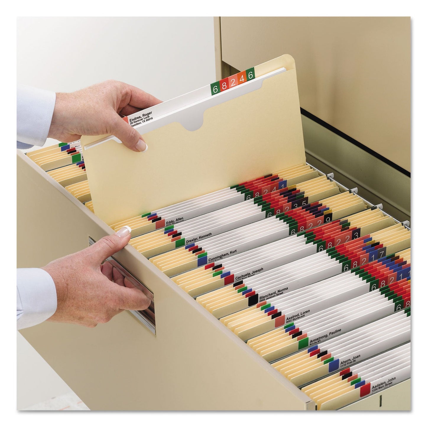 Smead 100% Recycled Top Tab File Jackets, Straight Tab, Letter Size, Manila, 50/Box