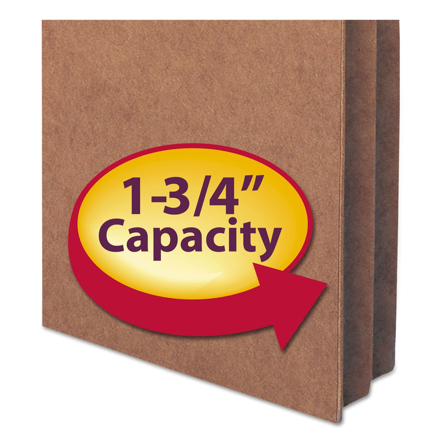 Smead Redrope Drop Front File Pockets, 1.75" Expansion, Letter Size, Redrope, 50/Box