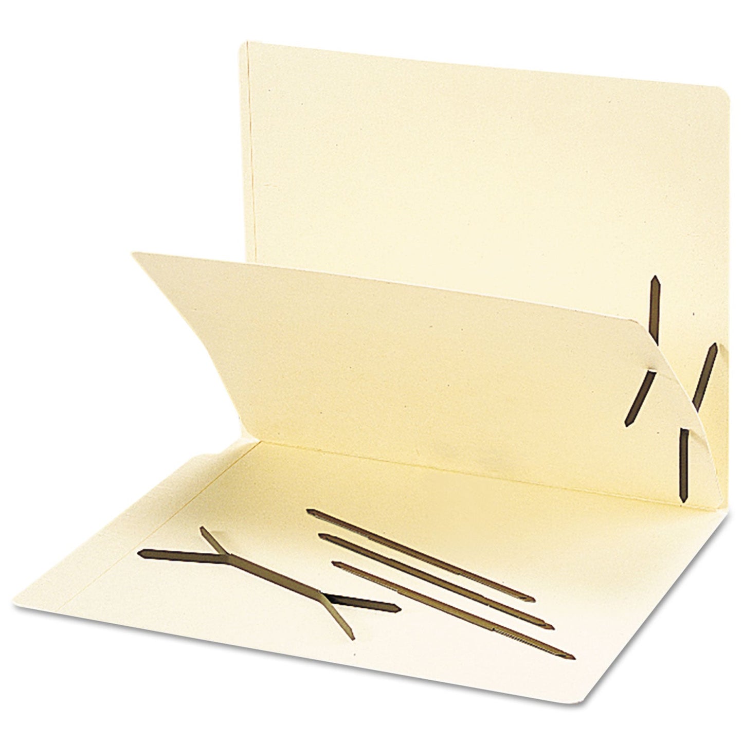 Smead One-Piece 2-Prong Fasteners for Smead Pre-Slit Folder Dividers, 0.63" and 1" Capacity, 2.75" Center to Center, Brown, 100/Box