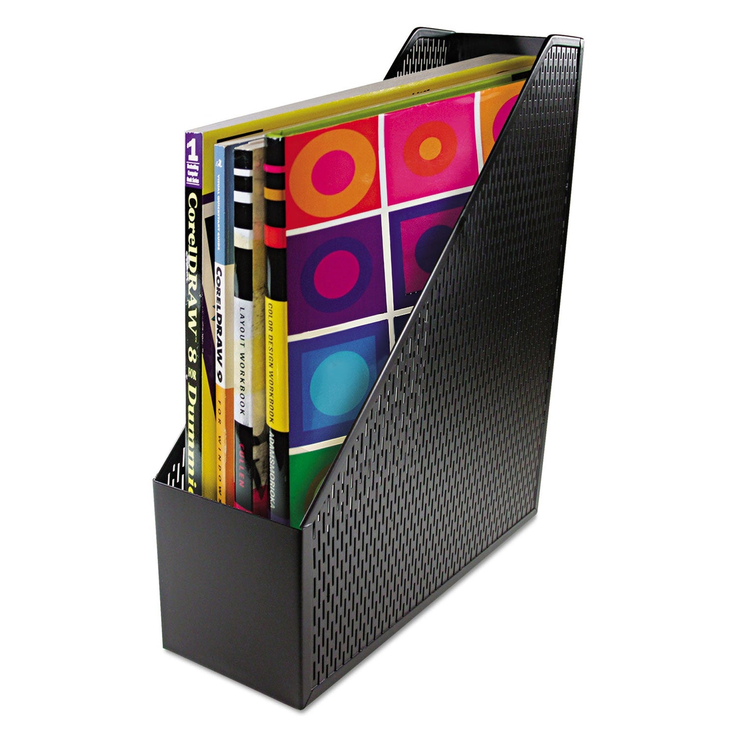 Artistic Urban Collection Punched Metal Magazine File, 3.5 x 10 x 11.5, Black