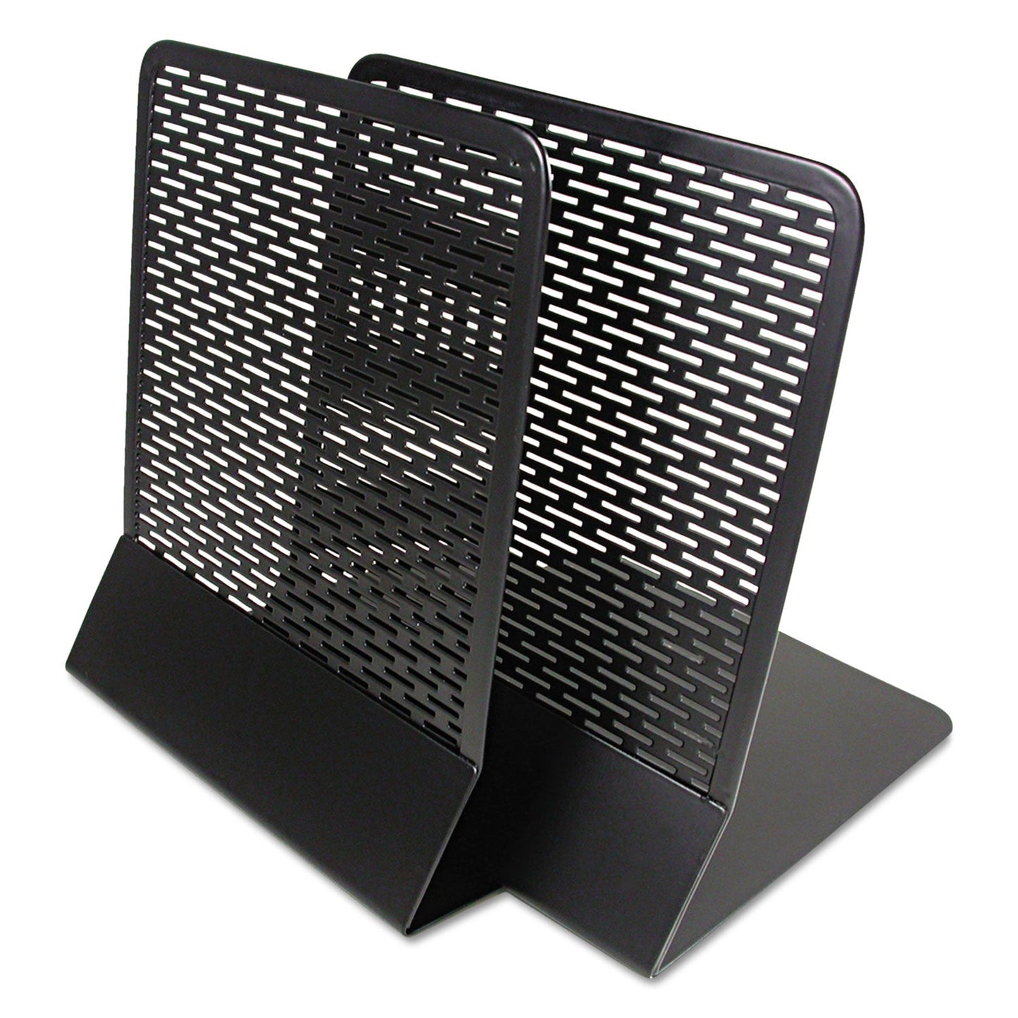 Artistic Urban Collection Punched Metal Bookends, Nonskid, 5.5 x 6.5 x 6.5, Perforated Steel, Black, 1 Pair