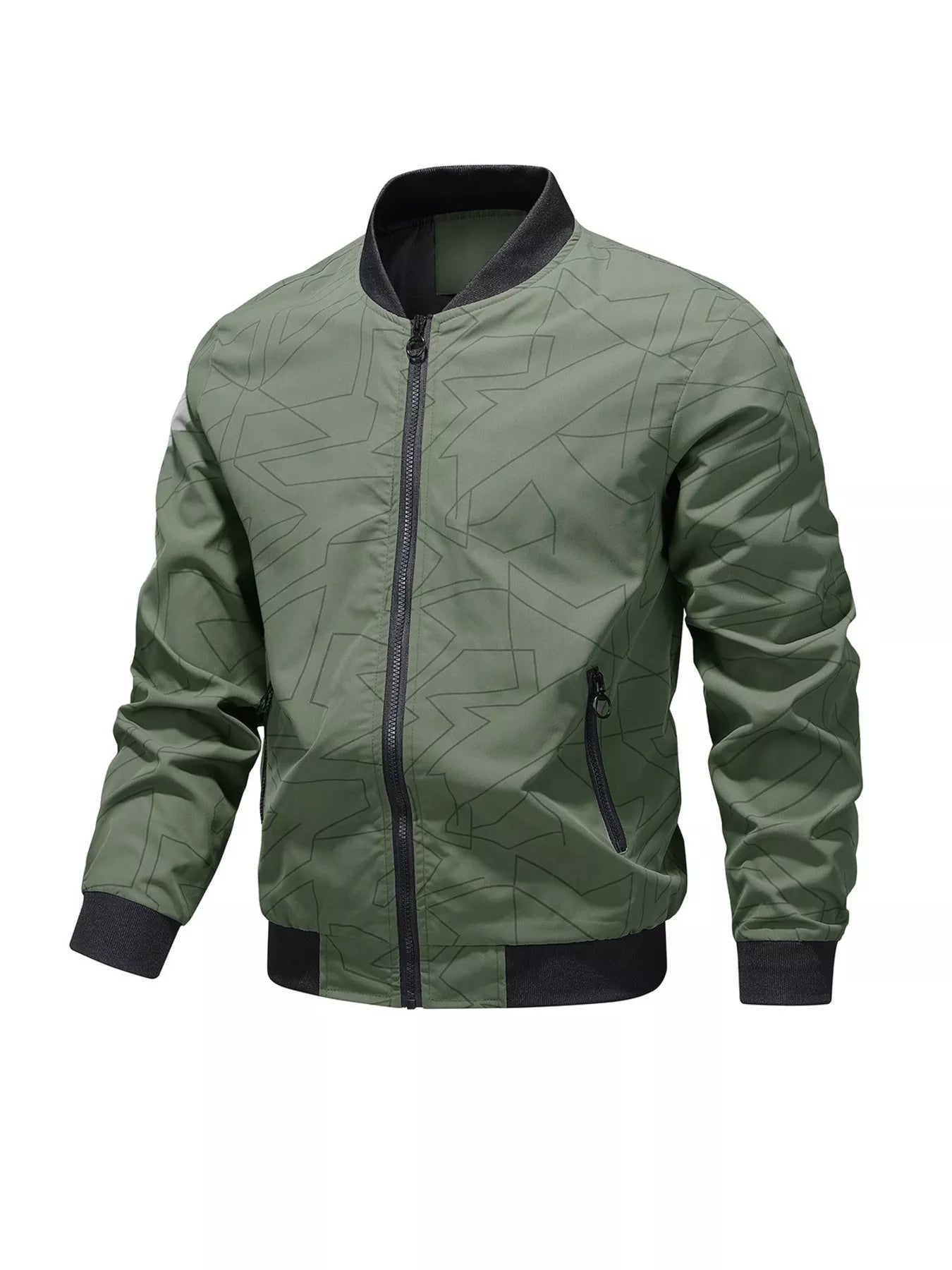 Men's Plus Size Zip Up Long Sleeve Jacket