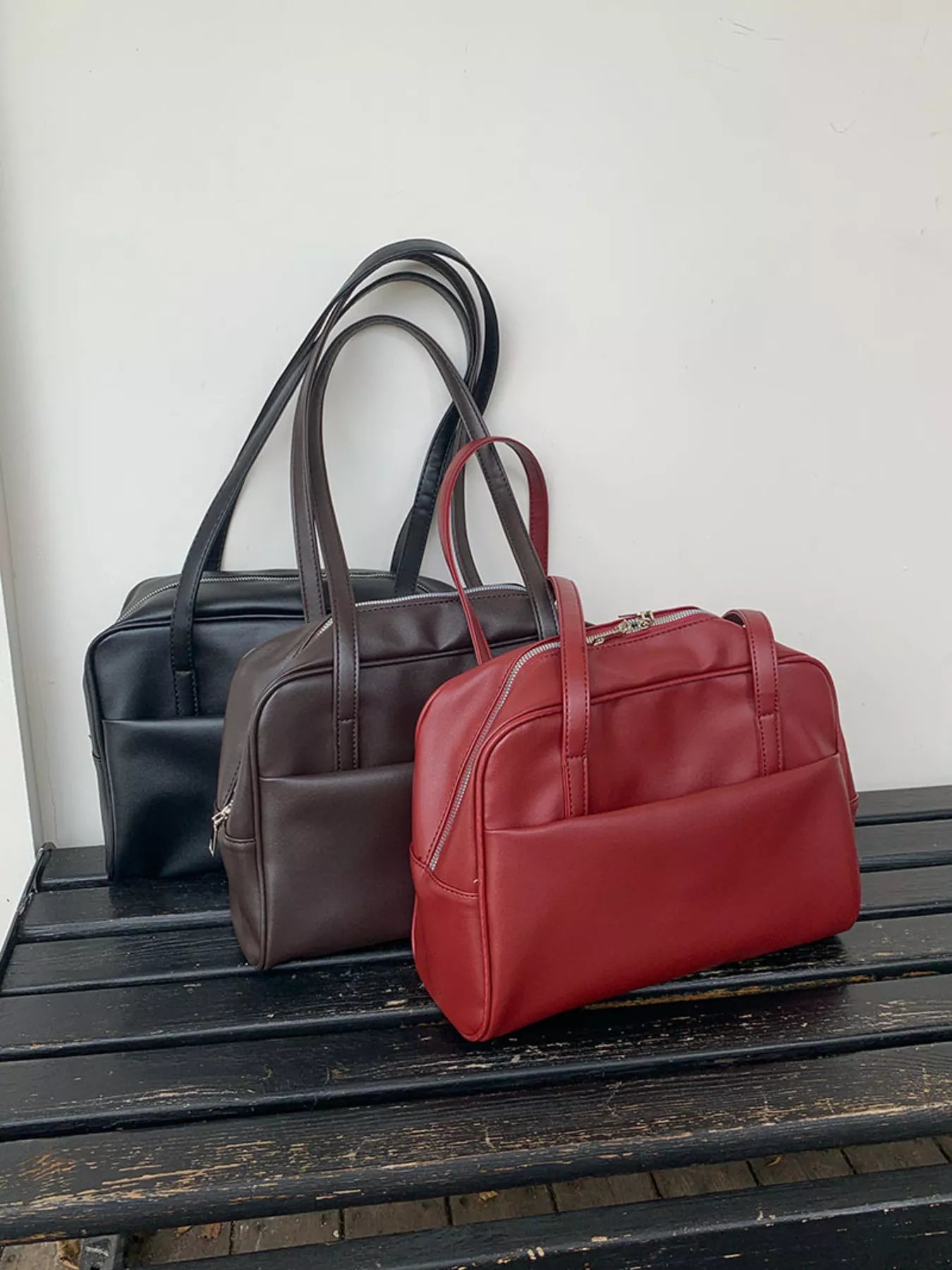 Classic Style Faux Leather Tote Bag