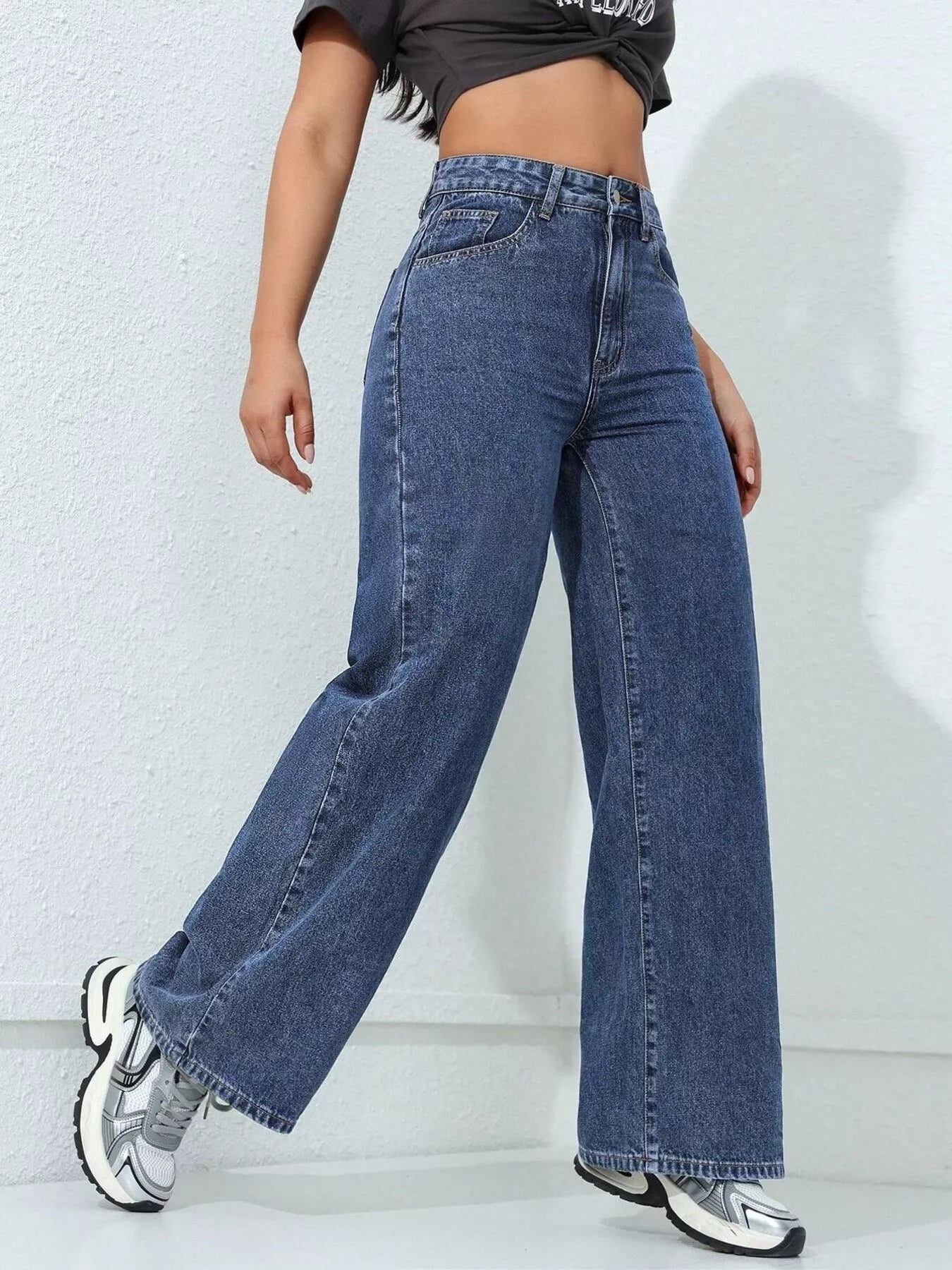 High-Waisted Wide Leg Jeans