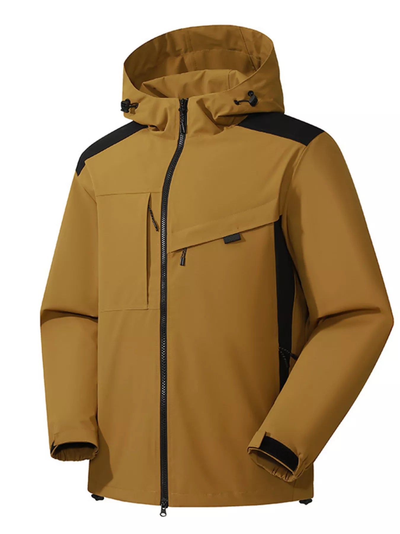 Men's Full Size Waterproof Hooded Zip Up Jacket Plus Size