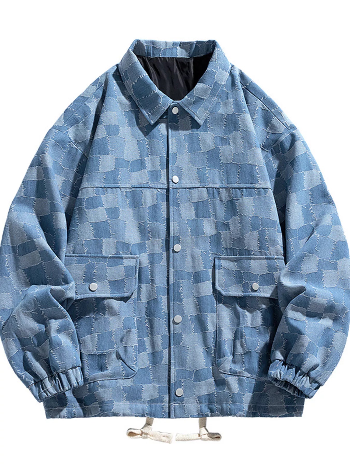 Men's Full Size Snap Down Denim Jacket Plus Size