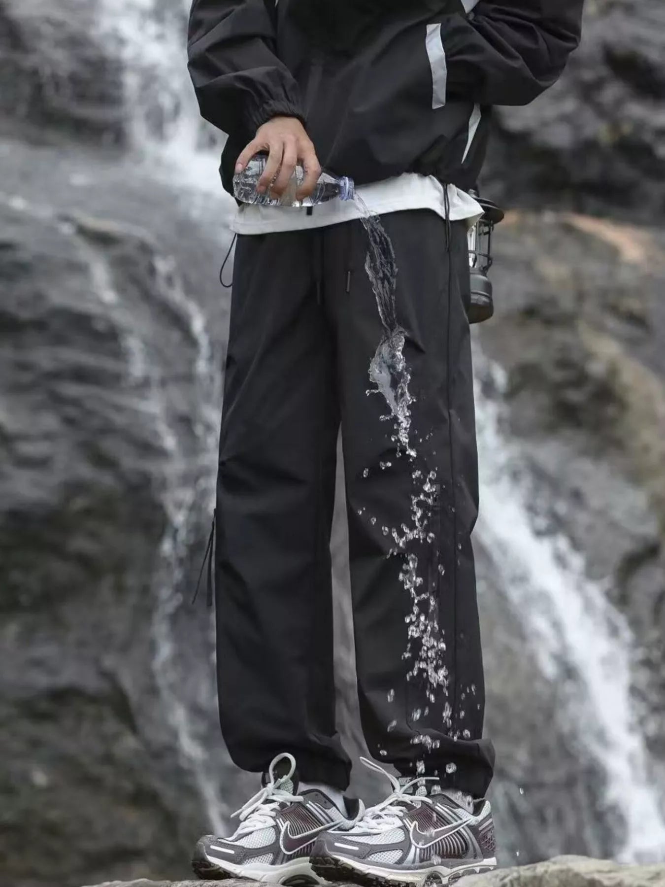 Men's Plus Size Cargo Pants with Zipper Pockets