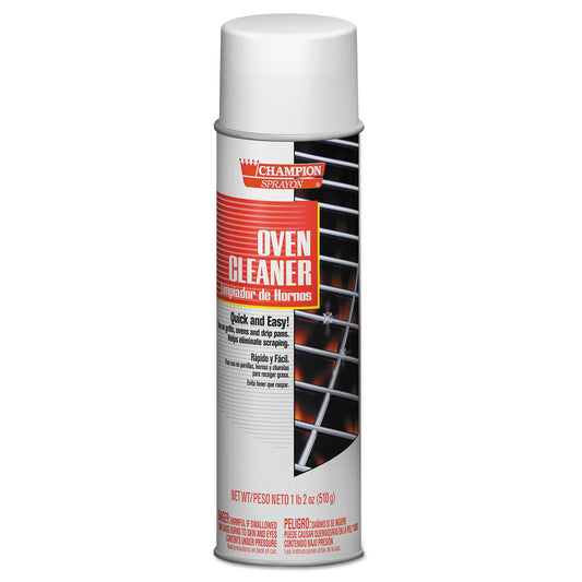 Chase Products Champion Sprayon Oven Cleaner, 18 oz Aerosol Spray, 12/Carton