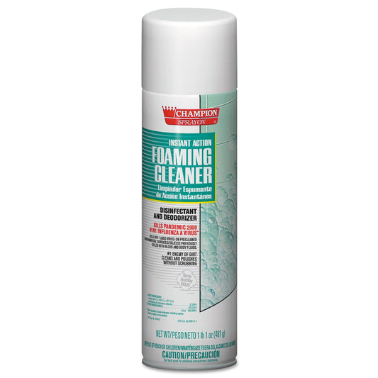 Chase Products Instant Action Foaming Cleaner/Disinfectant, 17 oz, Aerosol Spray, 12/Carton