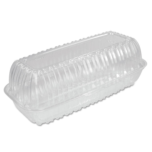 Dart Showtime Clear Hinged Containers, Hoagie Container, 29.9 oz, 5.1 x 9.9 x 3.5, Clear, Plastic, 100/Bag 2 Bags/Carton