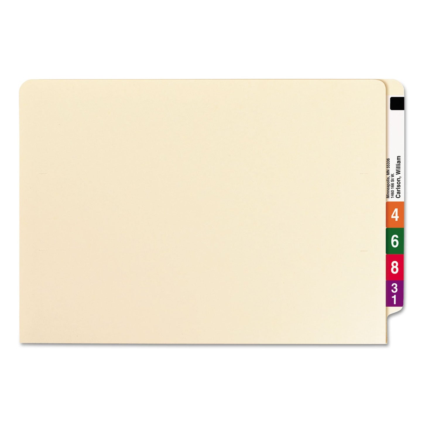 Smead Manila End Tab W-Fold Fastener Folders with Reinforced Tabs, 14-pt Stock, 2 Fasteners, Letter Size, Manila Exterior, 50/Box