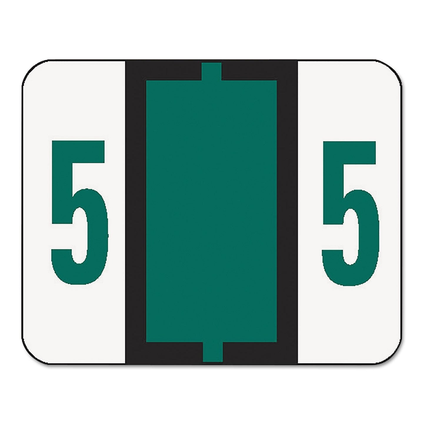 Smead Numerical End Tab File Folder Labels, 5, 1 x 1.25, White, 500/Roll
