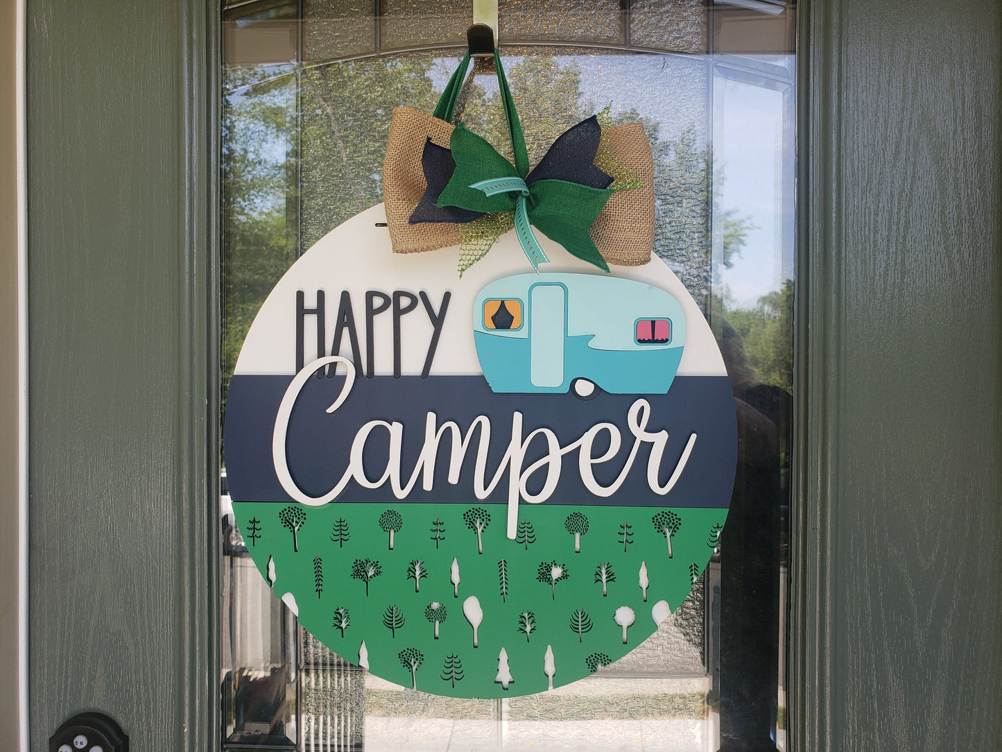 Finished - Happy Camper Door Hanger