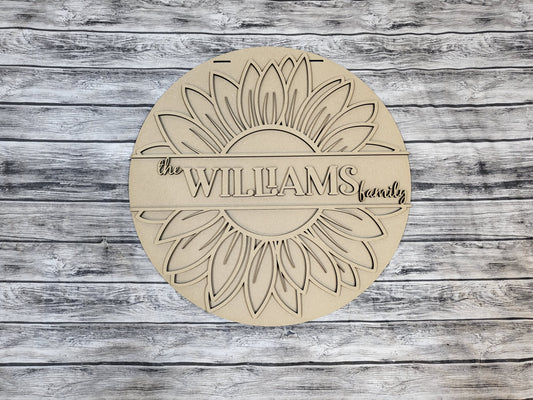 Personalized Sunflower Welcome Sign DIY Unfinished Kit